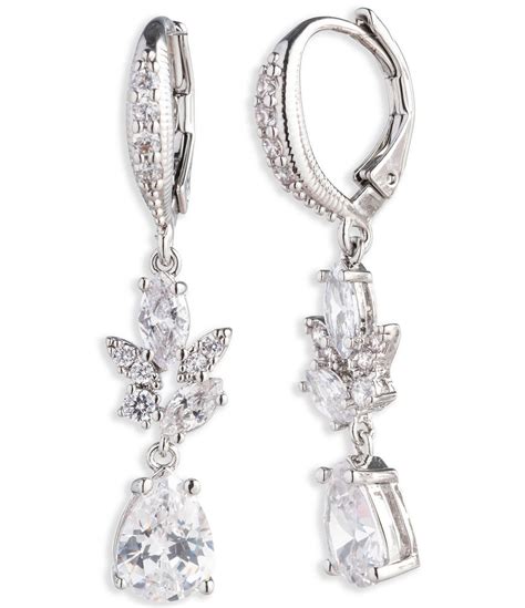 givenchy silver tone crystal drop earrings|givenchy earrings.